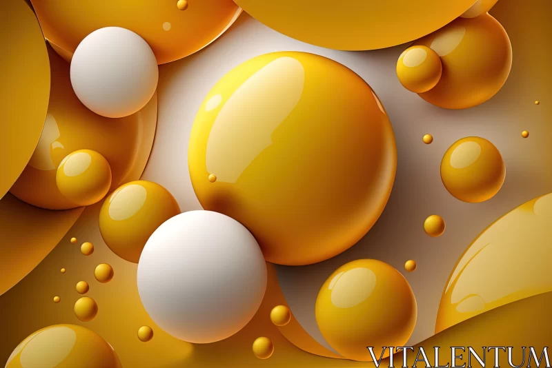 Yellow and White Bubbly Dynamics in Motion: Energetic and Playful Visual Symphony AI Image