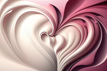Whimsical Affection: White and Pink Heart Background Design AI Image