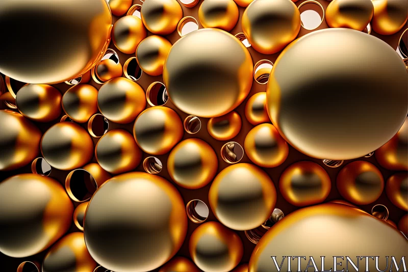 Gilded Opulence: Background of Countless Gold Spheres AI Image