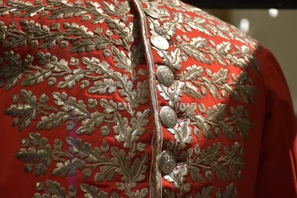 Silken Elegance: Ceremonial Red Camisole in Chic Silk Painting