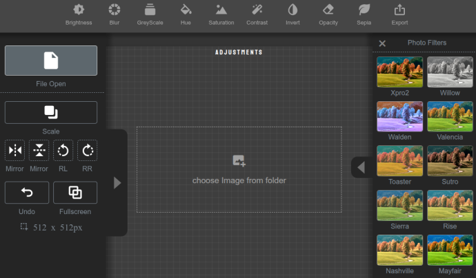Vitalentum's free photo editor