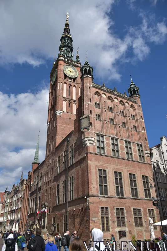 Photo Of The Day: Long Side View Of The Old Town Hall, Gdańsk Free Stock Photo