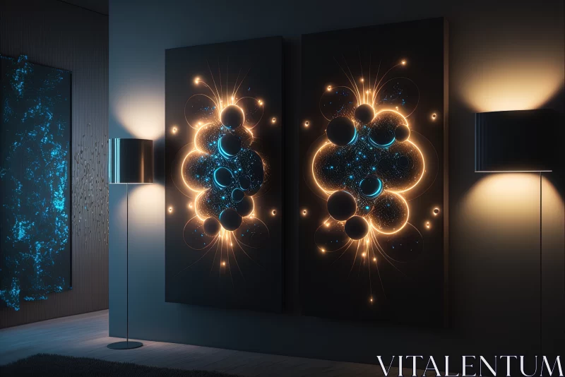 Illuminating Cosmos: Futuristic High-End Lighting Design AI Image
