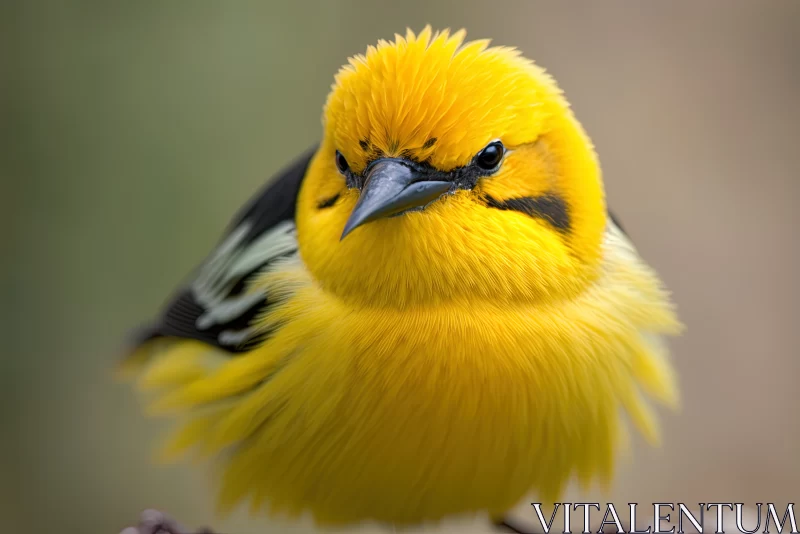 Cheerful Elegance: Cute Yellow-Headed Bird Graces the Scene AI Image