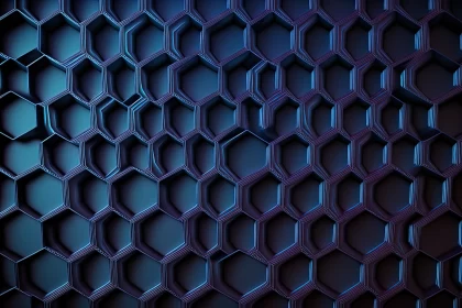 Nautical Elegance: Abstract Navy Blue Hexagonal Pattern Background AI Image