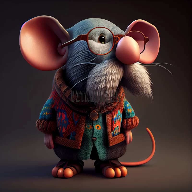 AI ART Priceless Advice From A Grey Mouse