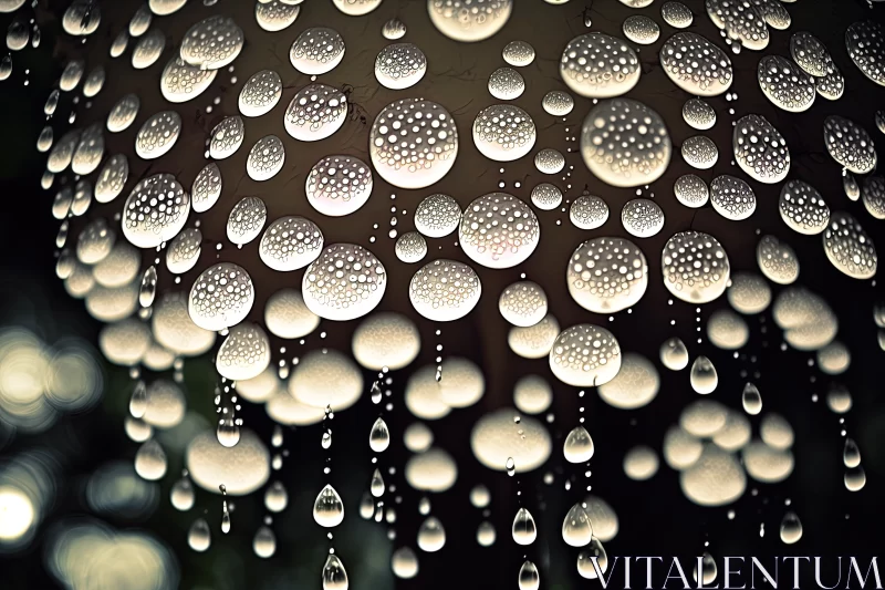 Nature's Jewels: Captivating Macro Shot of Glistening Rain Droplets AI Image