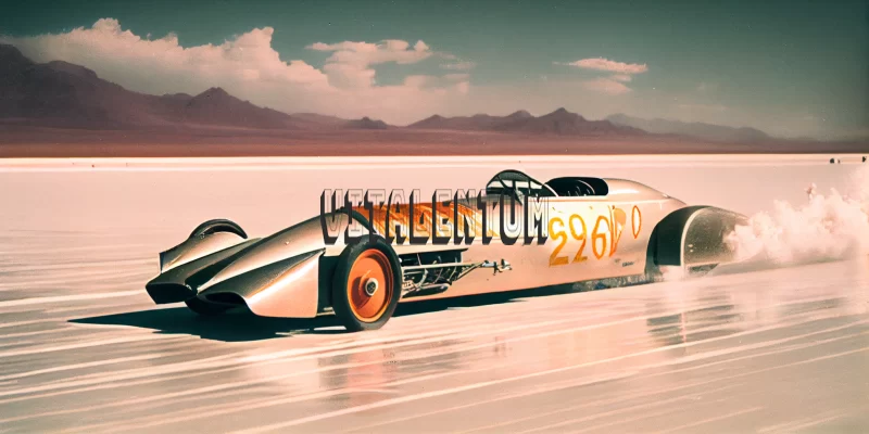 AI ART A Vintage Photo Captures The Heart-Racing Moment Of A Racing Car Speeding Down The Track