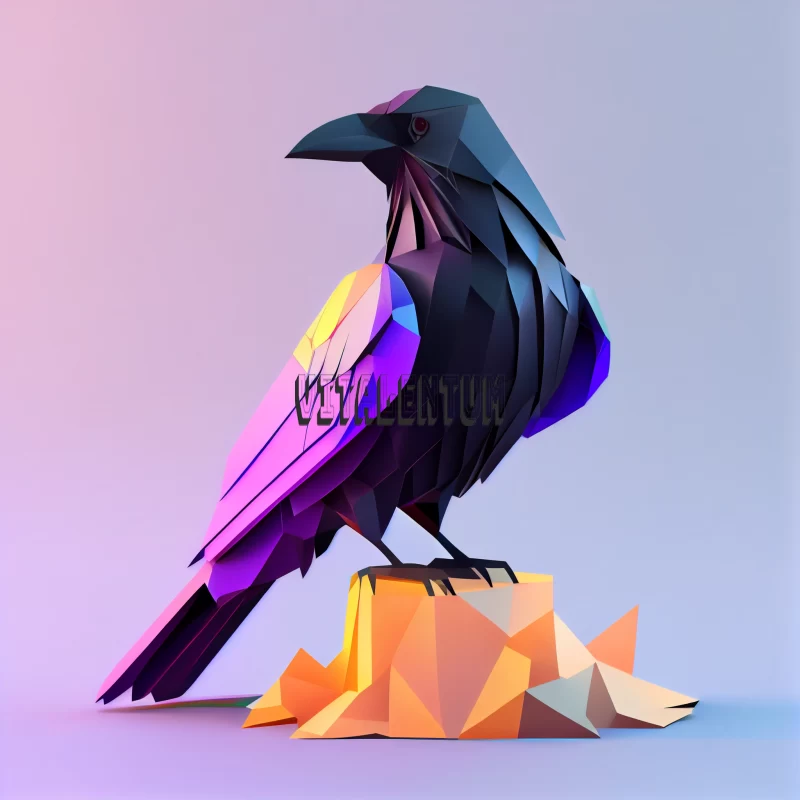 The Dark Tale of Raven in a Unique and Intricate Form AI Image