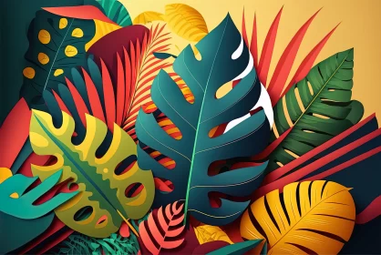 Tropical Vibrance: Colorful Modern Abstract Tropical Background