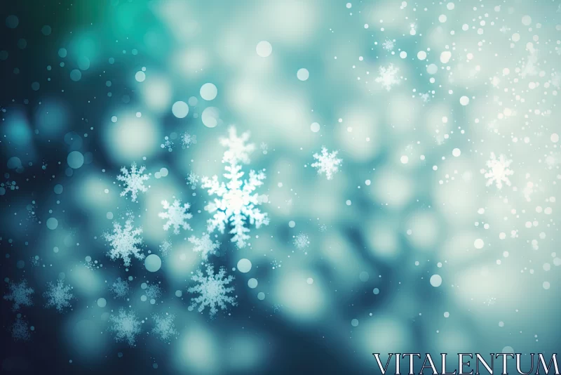 Winter Whispers: Abstract Snow Background with Sky Snowflakes Gradient AI Image