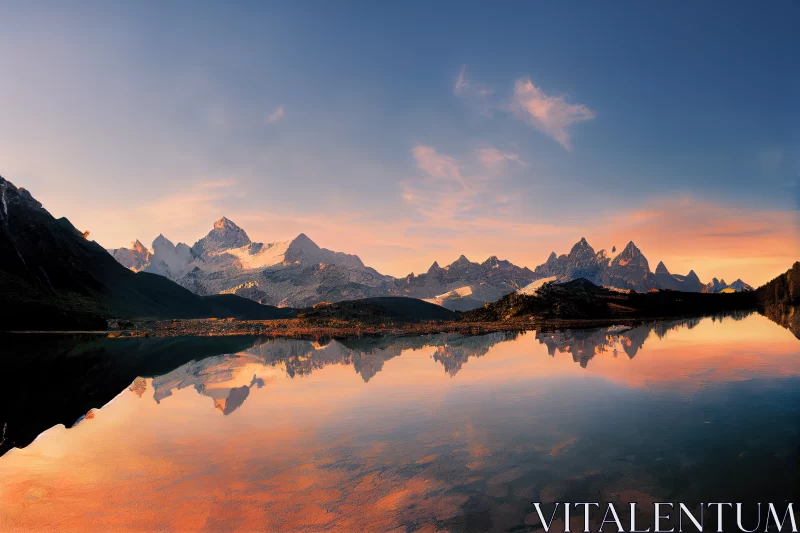 Nature's Splendor: Colorful Summer Panorama of Lac Blanc Lake with Mont Blanc AI Image