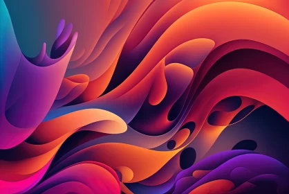 Gradient Elegance: Wavy Pinkish and Purple Abstract Modern Background AI Image