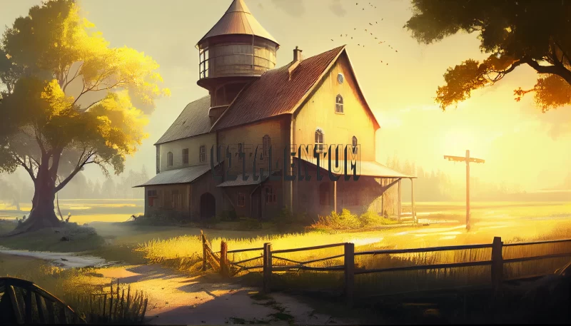 Summer Farm House In The Country In The Parallel Universe AI Image