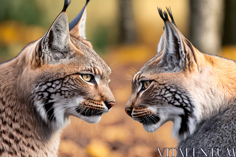 Face-to-Face Encounter: Eurasian Lynx in the Bavarian National Park AI Image
