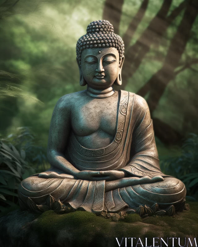 Buddha Statue as a Symbol of Peace and Tranquility AI Image