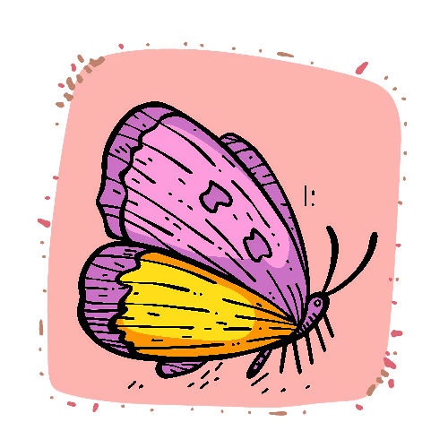 Whimsical Butterfly Sketch ➤ Free Images for Print-on-Demand