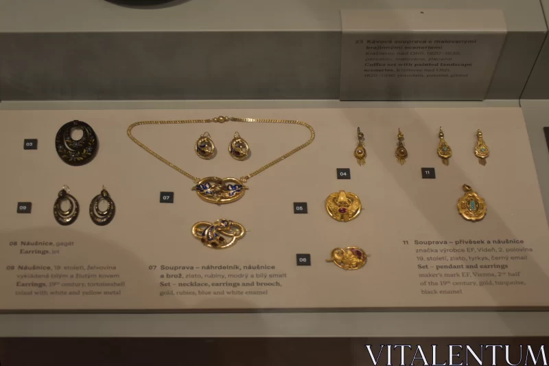 Radiant Opulence: Golden Jewellery Exhibition at the National Museum of Prague Free Stock Photo
