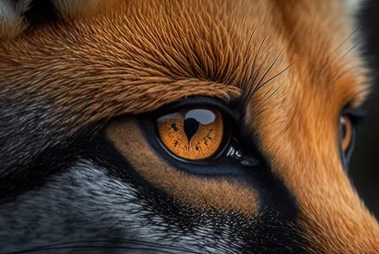 Closeup View of the Foxes Intense Gaze AI Image