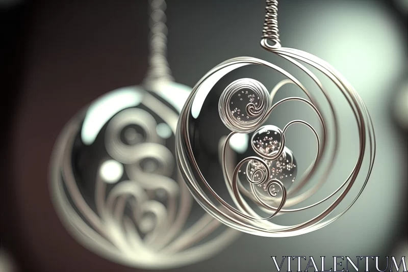 AI ART Elegant Silver Jewellery: A Dance of Lines and Curves