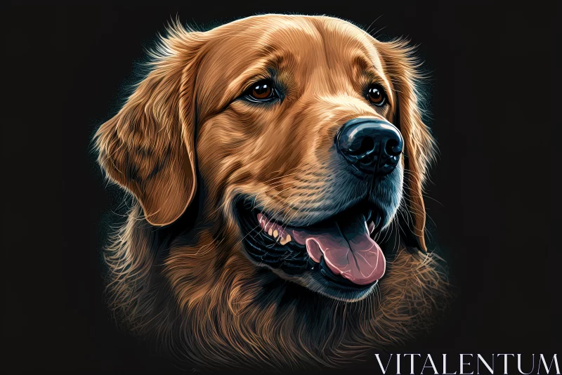 Golden Splendor: Captivating Portrait of a Golden Retriever Dog AI Image