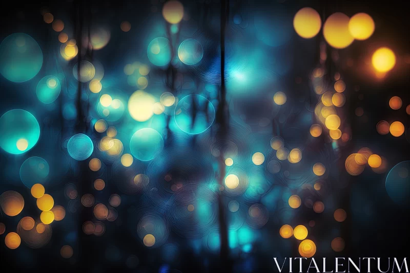 Glowing Blue Lights: A Mesmerizing Blurred Background AI Image