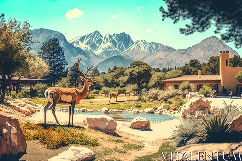 Wildlife Majesty: Majestic Arche de Ponadieu Wildlife Park in Alpes Maritimes, France AI Image