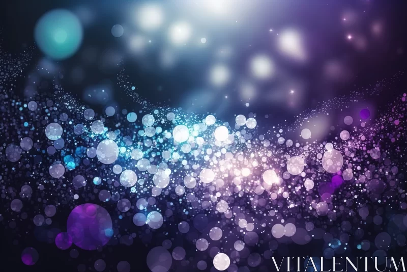 Aerial Dance of Silver, Purple, and Blue Glitter: Dynamic Background AI Image