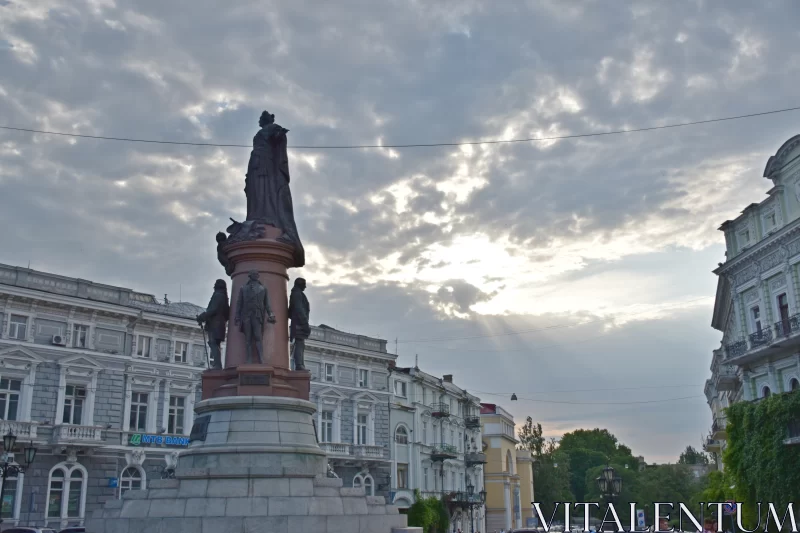 The Monument to the Founders of Odesa: An Historical Landmark Free Stock Photo