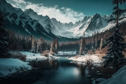 Winter Wonderland: Majestic Mountains and Forest in High Tatras, Slovakia