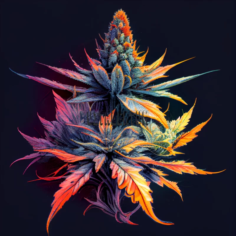Inter-Galaxy Multicoloured Cannabis AI Image