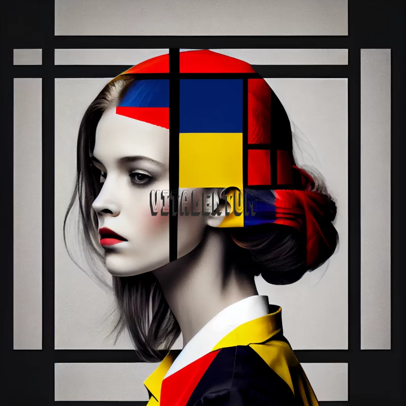 A Beautiful Combination Of Mondrian & Modern Art AI Image