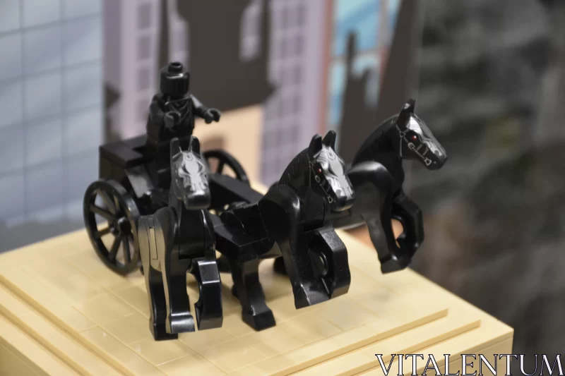 Midnight Riders: Intriguing Black Lego Cavalry Formation Free Stock Photo