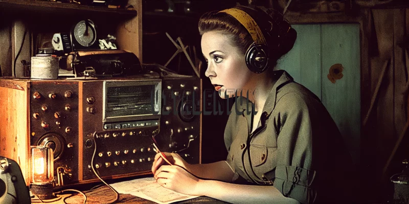 The Woman Who Made The Most Important Call of the WW2 AI Image