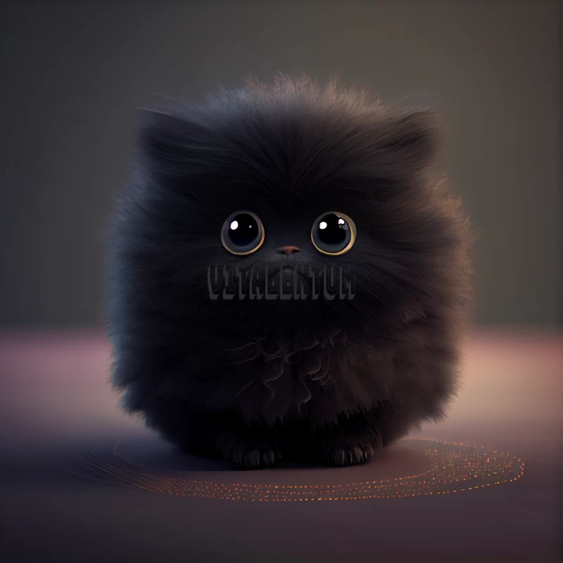 Adorable Kitten Looks Like A Toy From A Pixar Movie AI Image