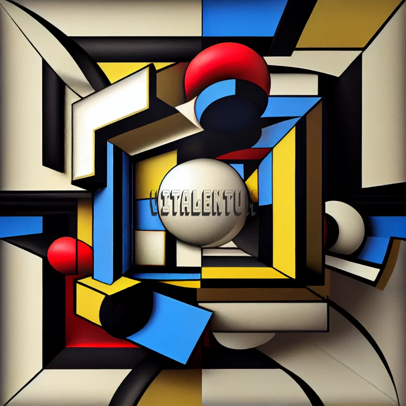 Mondrian Maze, an Elegant and Intelligent Exploration of the Geometric Art AI Image