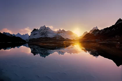 Snowy Splendor: Breathtaking Scene of Snow Rocky Massif in Swiss Alps