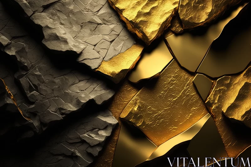 Gilded Earth: The Captivating Mixture of Gold and Stone Texture AI Image