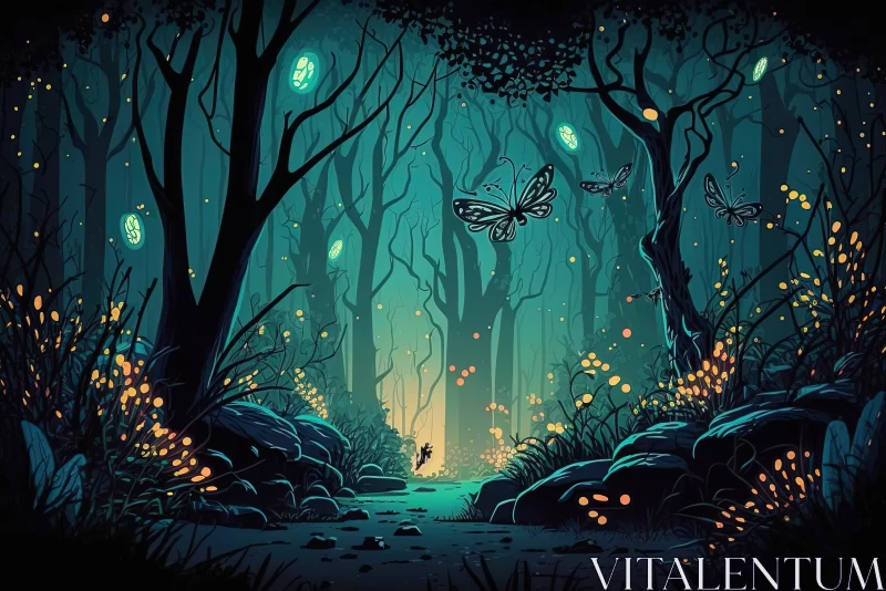Enchanting Firefly Forest: Where Magic Comes Alive AI Image