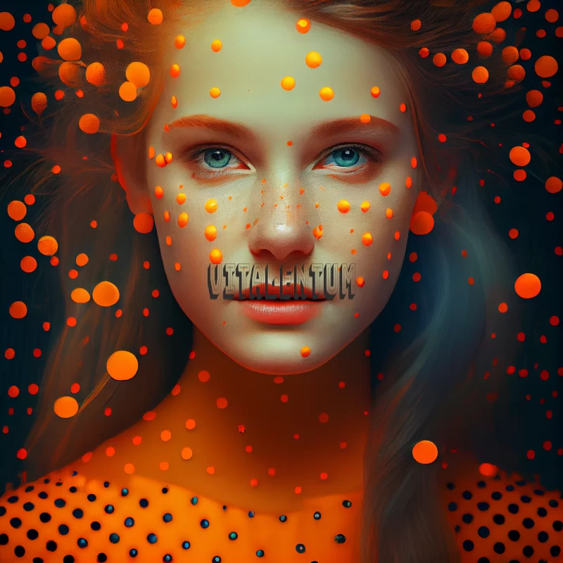 A Beautiful Blue-Eyed Redhead Goddess of Fire and Lightning AI Image