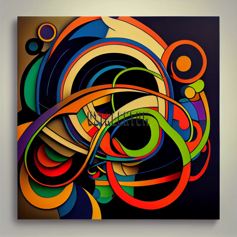 Vibrant Abstract Painting Full Of Movement And Energy Deftly Captured In Paint AI Image
