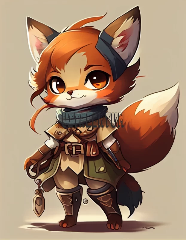 Fearless Little Cartoon Fox That Will Chase You Down AI Image
