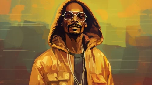 Graphic Novel Style Snoop Dogg Wallpaper: A Painterly Masterpiece in 8K AI Image
