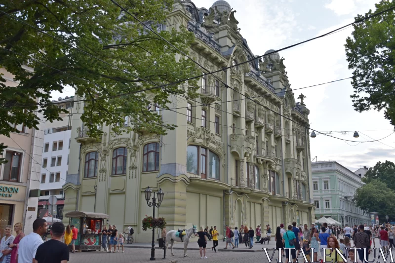 Tourism Landmark: Art Nouveau Hotel Shines Bright Free Stock Photo