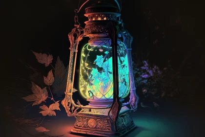 Ethereal Luminescence: Glow of Radiance Captured in a Neon Lantern