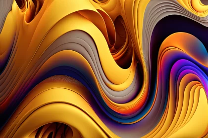 Golden Aura: Depth of Field Vivid Colours Golden Body Waves AI Image