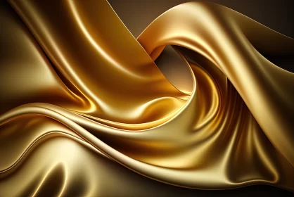 Elegant Gold Satin Material: Luxurious Background Texture AI Image