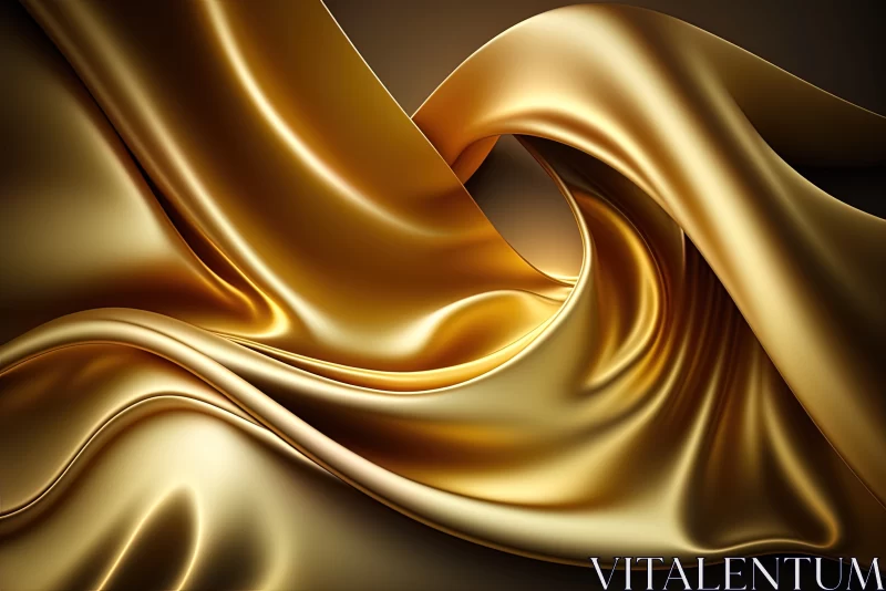 Elegant Gold Satin Material: Luxurious Background Texture AI Image