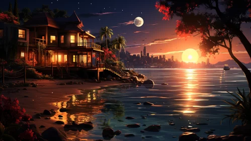 Aqua Dreamscape: Sunset Serenade in an Exotic Fantasy Haven