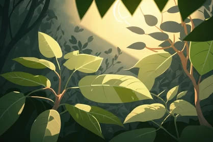 Golden Hour Garden: A Breathtaking AI Image of Sun-Kissed Greenery